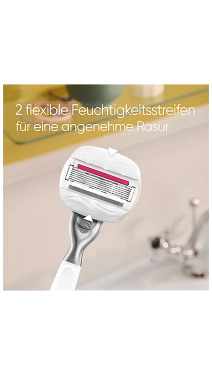 2 flexible Feuchtigkeitsstreifen für eine angenehme Rasur