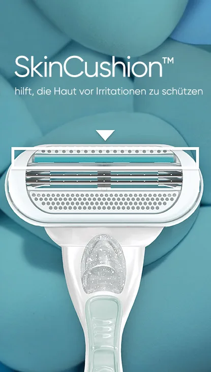 Smooth Sensitive Sekundäres Bild mit Text: SkinCushion™ hilft, die Haut vor Irritationen zu schützen