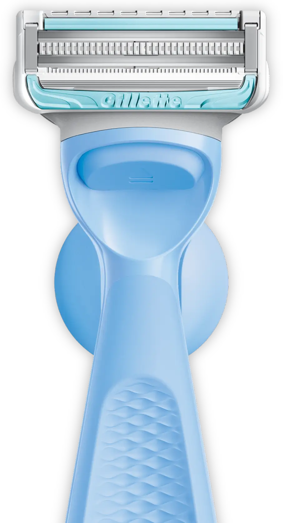 Gillette Venus Schamhaar- und Hautrasierer von vorne gesehen: Kleiner Klingenkopf Entwickelt für schwierige Bereiche, Patentiertes Hautschutzelement und Ergonomischer Griff