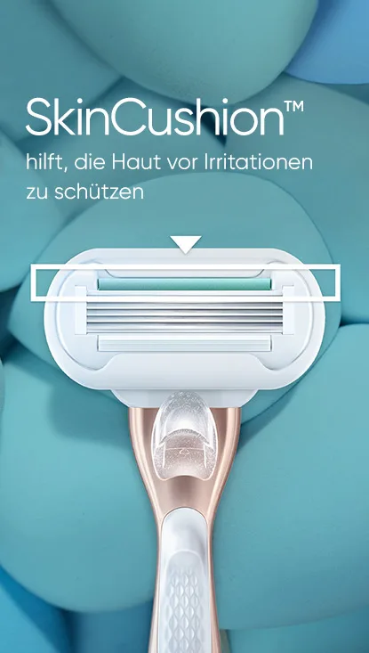 Deluxe Smooth Sensitive Rosegold Sekundäres Bild mit Text: SkinCushion™ hilft, die Haut vor Irritationen zu schützen