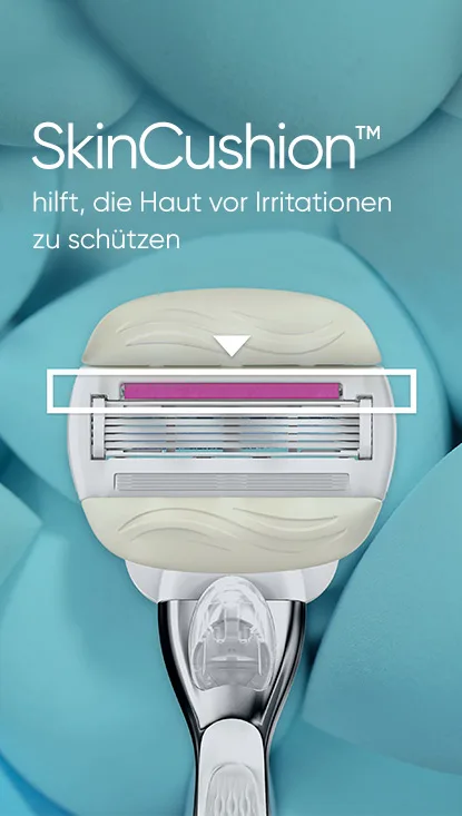 Comfortglide Sugarberry Sekundäres Bild mit Text: SkinCushion™ hilft, die Haut vor Irritationen zu schützen