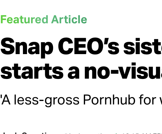 Snap CEO’s sister Caroline Spiegel starts a no-visuals porn site