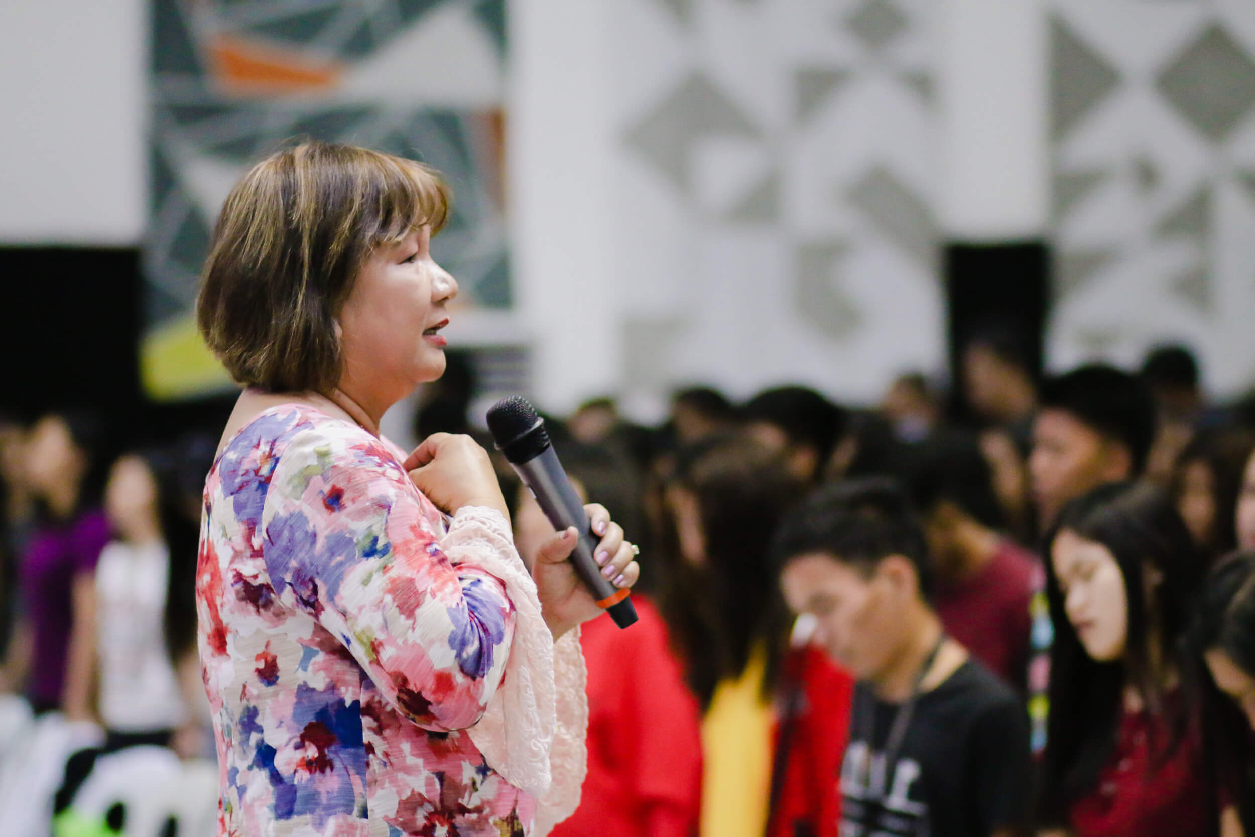Cristina Sosso praying at the Prophetic Conference in General Santos City.