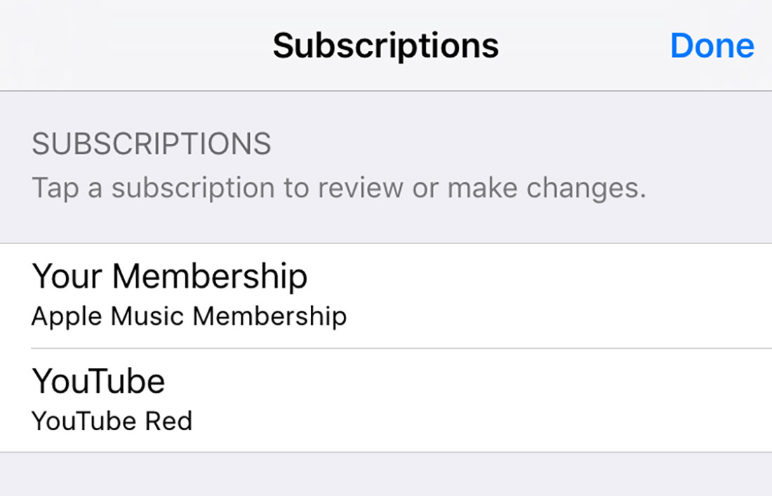 iOS 9.3 Subscription Management