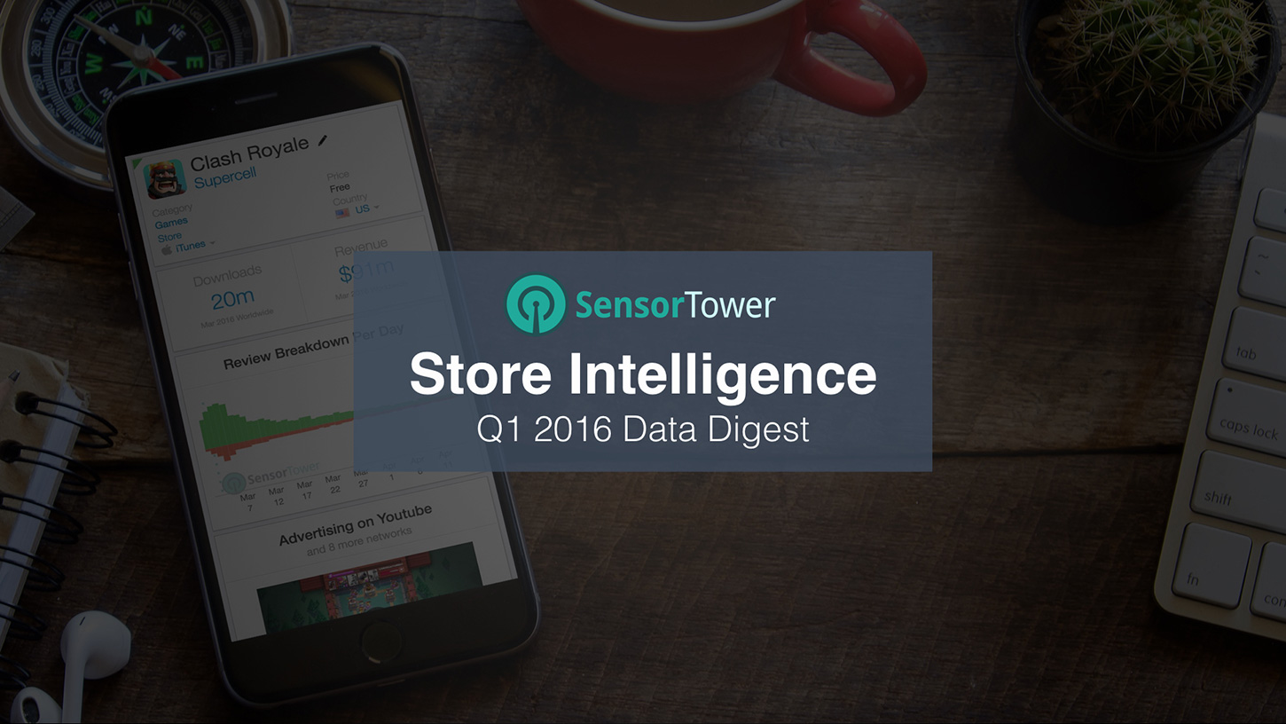 Cover of Sensor Tower's Q1 2016 Data Digest