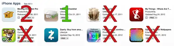 iTunes search comparison