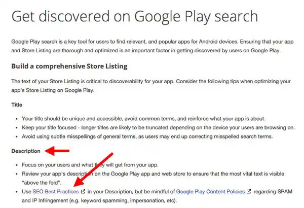 best Google Play practices
