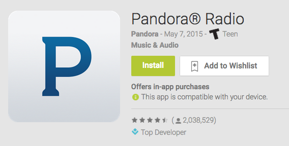 Pandora Top Developer