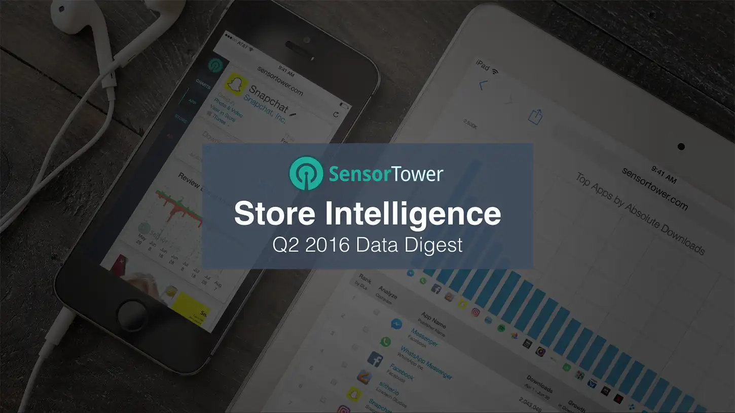 Cover of Sensor Tower's Q2 2016 Data Digest