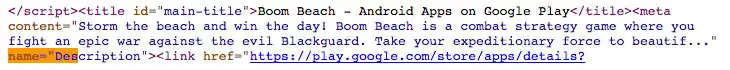 keywords in meta description