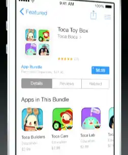 app bundle slide iOS 8