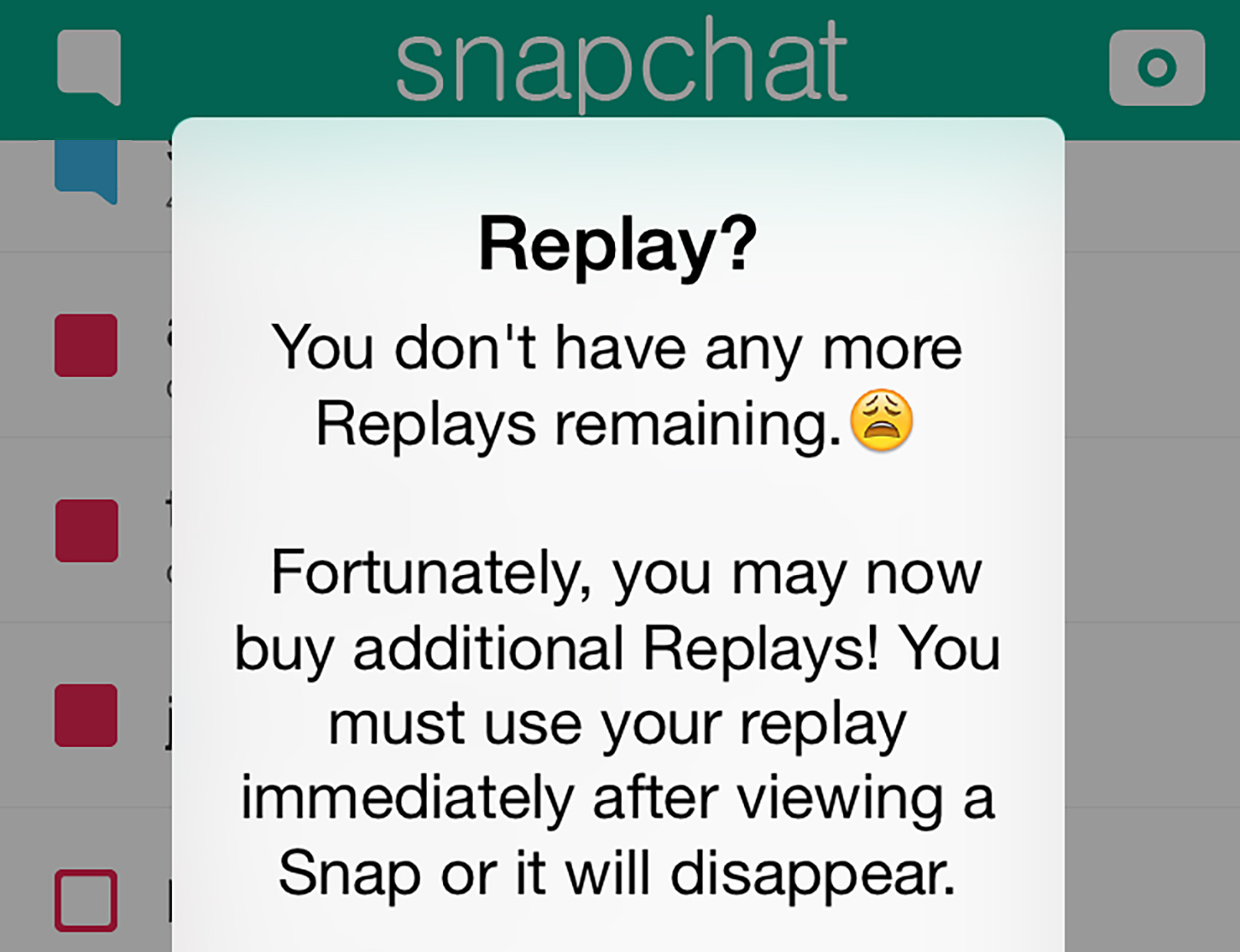 Snapchat Replay Purchase Screenshot