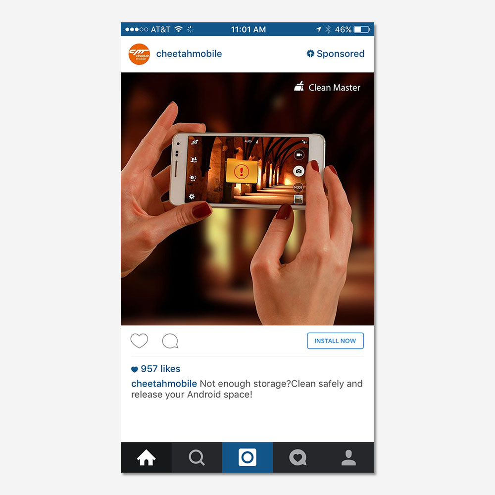 lt="Cheetah Mobile Instagram Advertisement