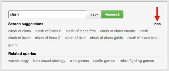 lt="Fewer keyword suggestions