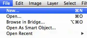 Photoshop menu