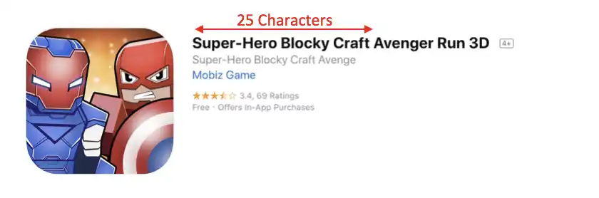 Watch the first 25 characters in your app names