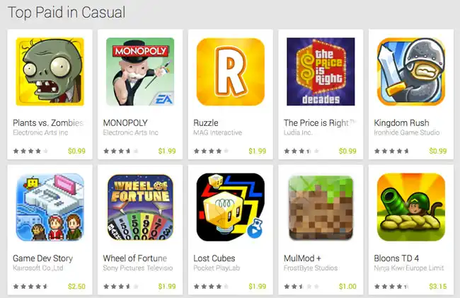 lt="The top casual games chart