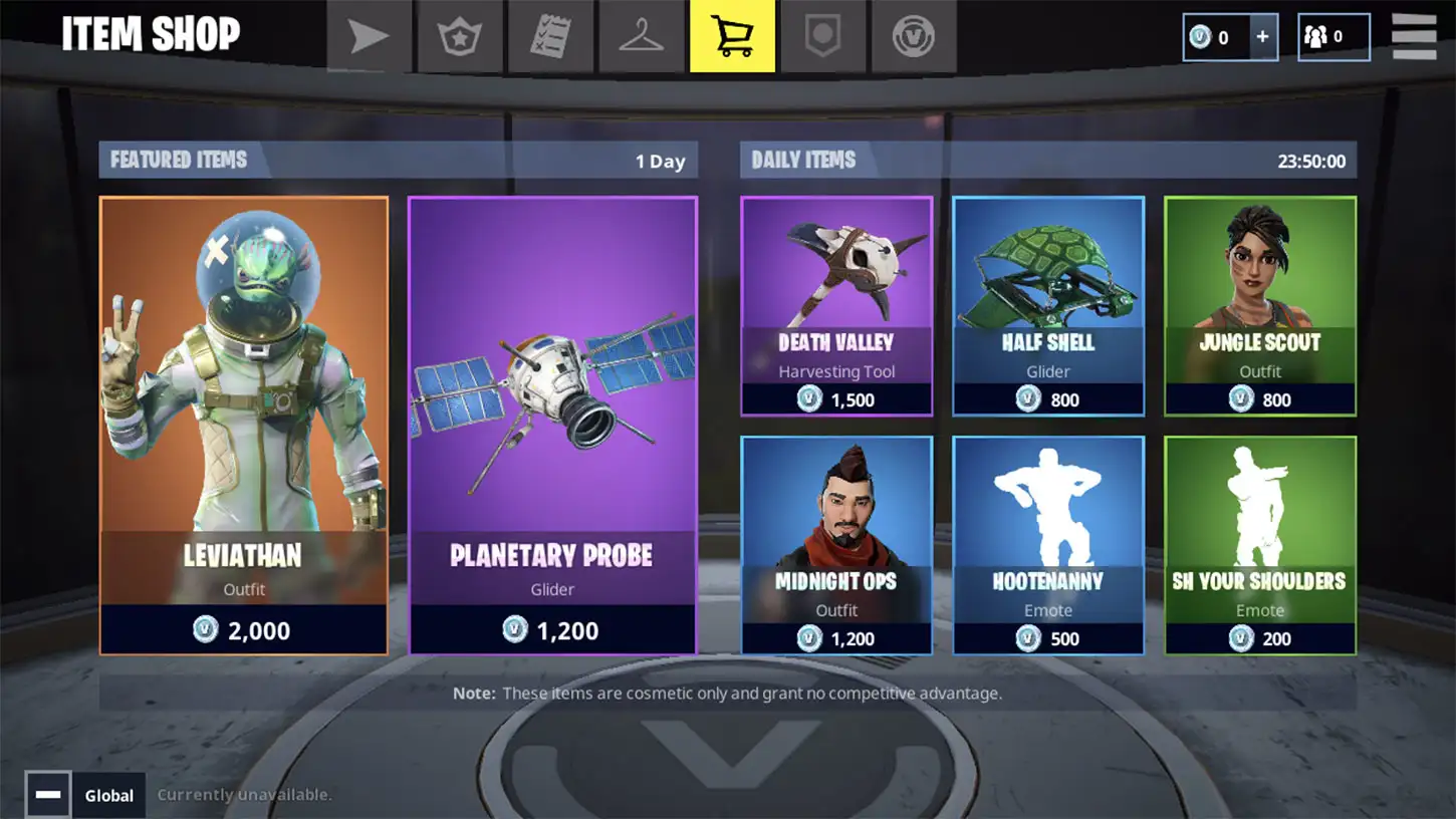Fortnite shop screenshot