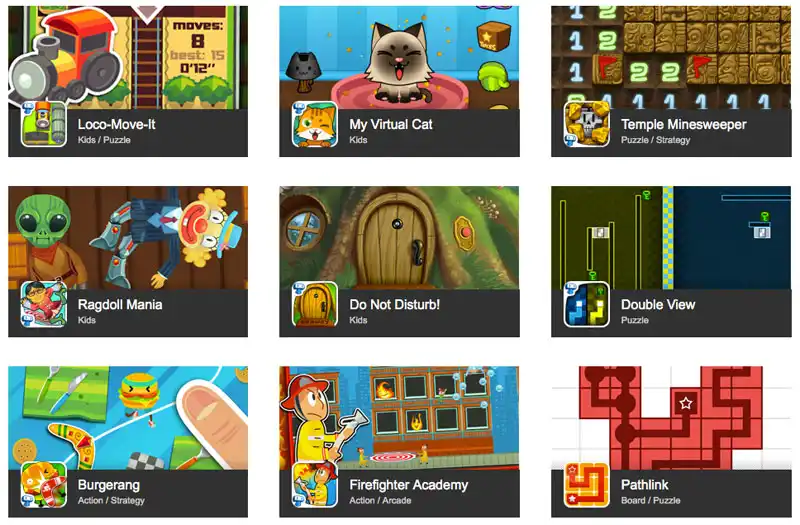 lt="Example of games homepage