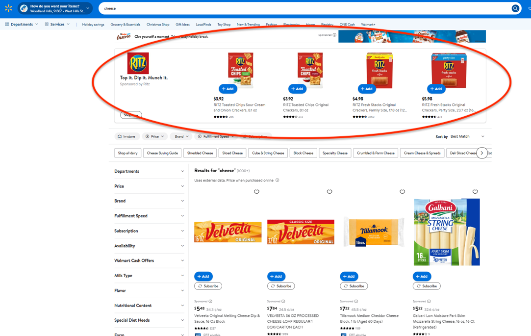 Ritz Walmart Screenshot