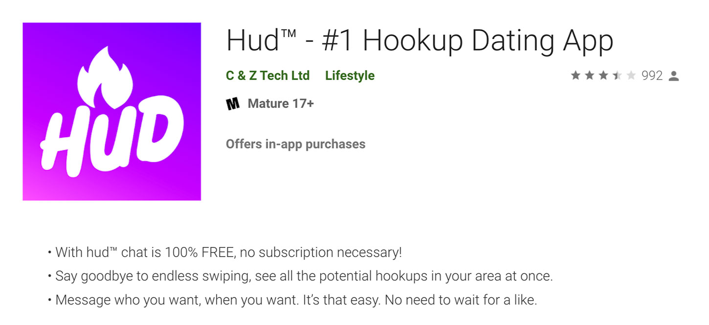 HUD App Description on Google Play