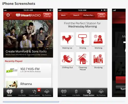 iHeartRadio screenshot example