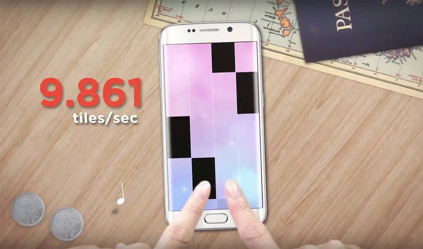 Screenshot of Cheetah Mobile's mobile game Piano Tiles 2