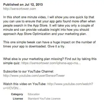 Backlink from YouTube