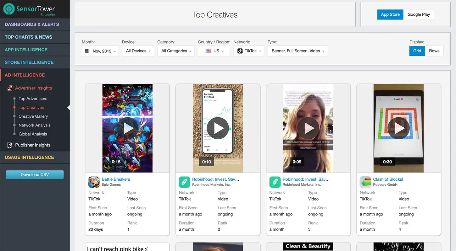 TikTok Creative Gallery