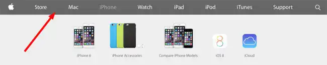 lt="New Apple website menu