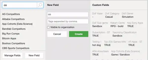 Q1 2021 Sensor TowerProduct Updates Recap - Custom Fields Component