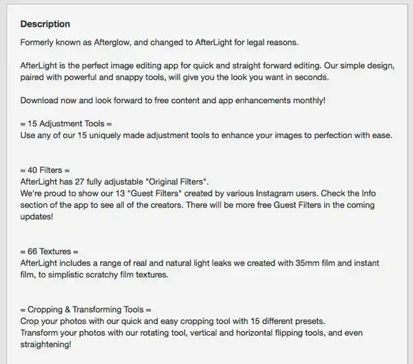 lt="AfterLight features check