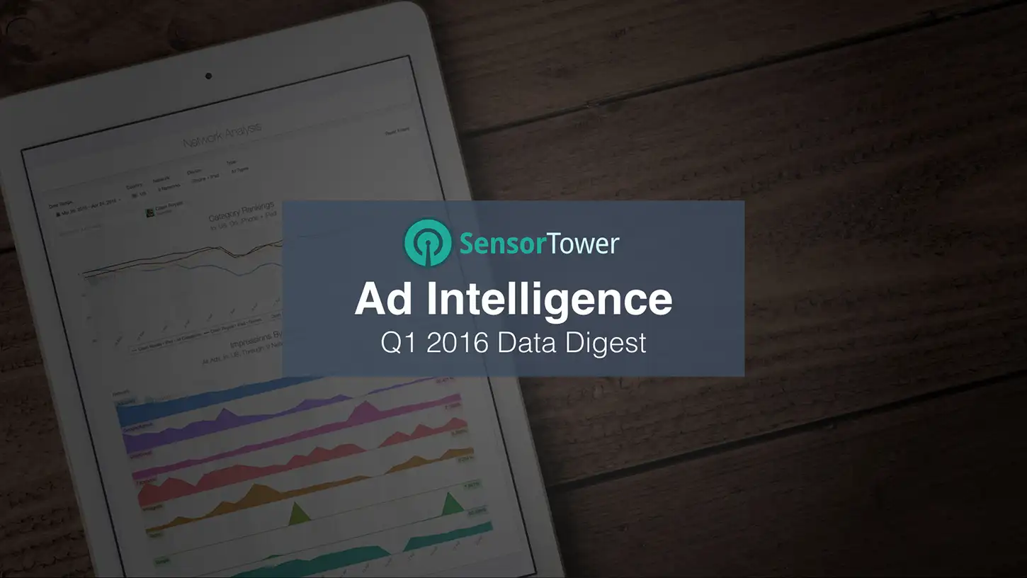 Cover of Sensor Tower's Q1 2016 Ad Intelligence Data Digest