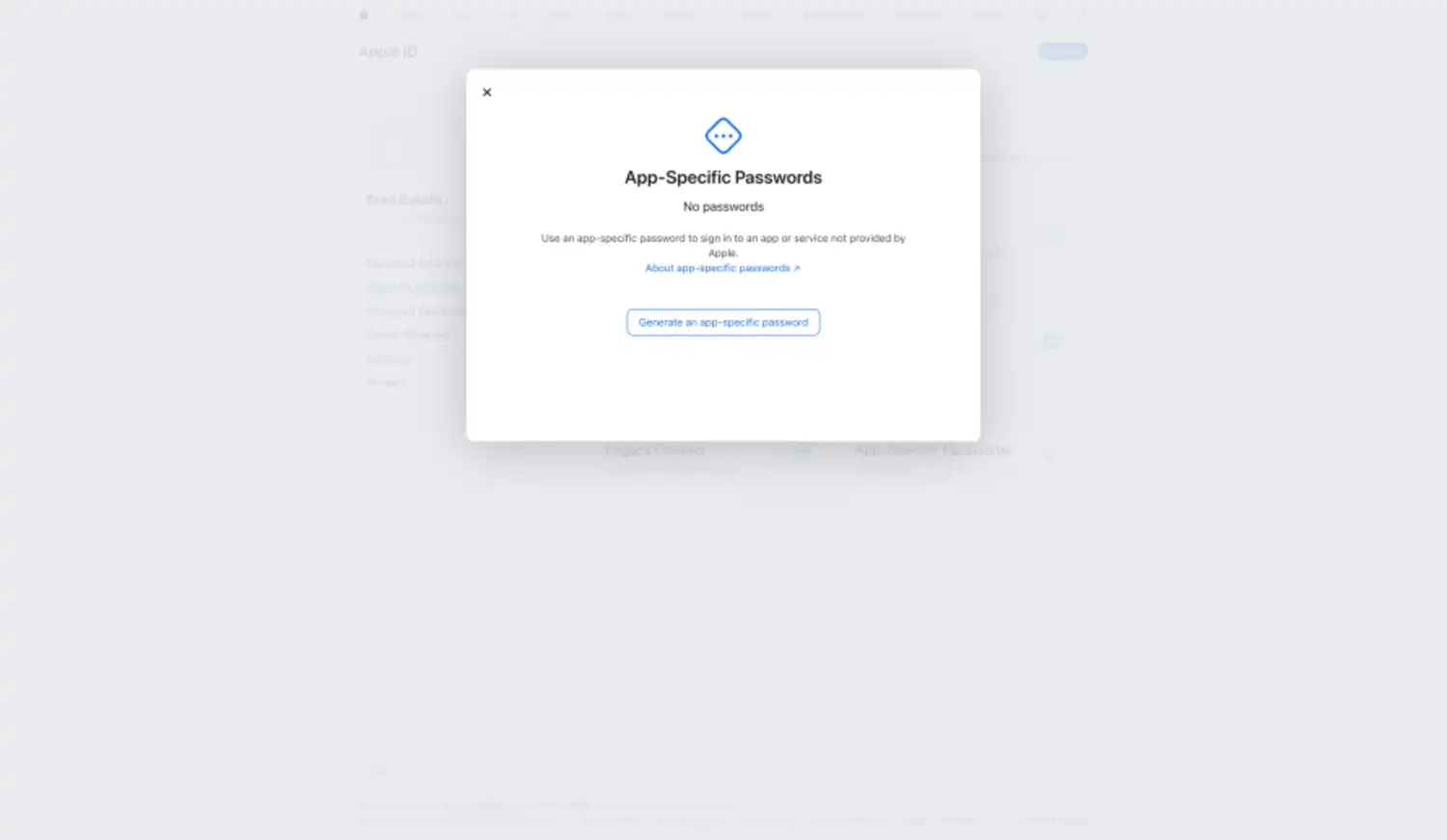 CC - App Store Connect - Generate App Specific Password CC - App Store Connect - Generate App Specific Password
