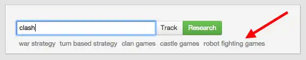Example of related app store searches