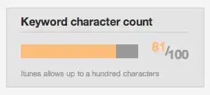 Automatic character count for keywords