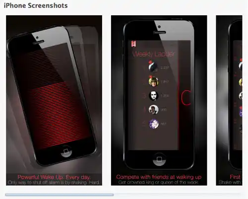 Alarm clock screenshots