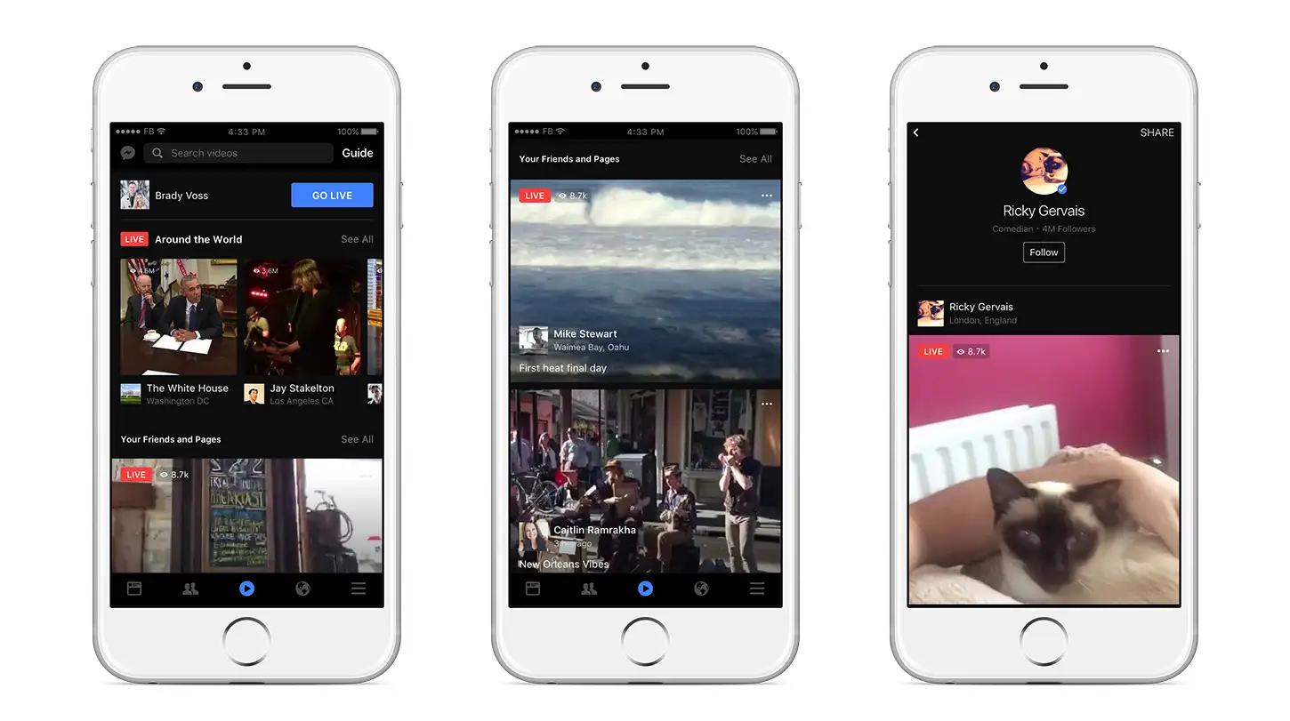 Facebook Live Video Screenshots