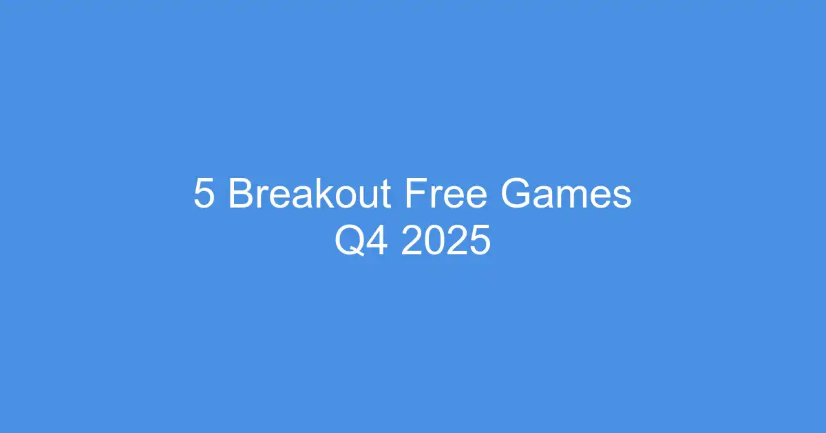 5 Breakout Free Games That Dominated the App Store in Q4 2025