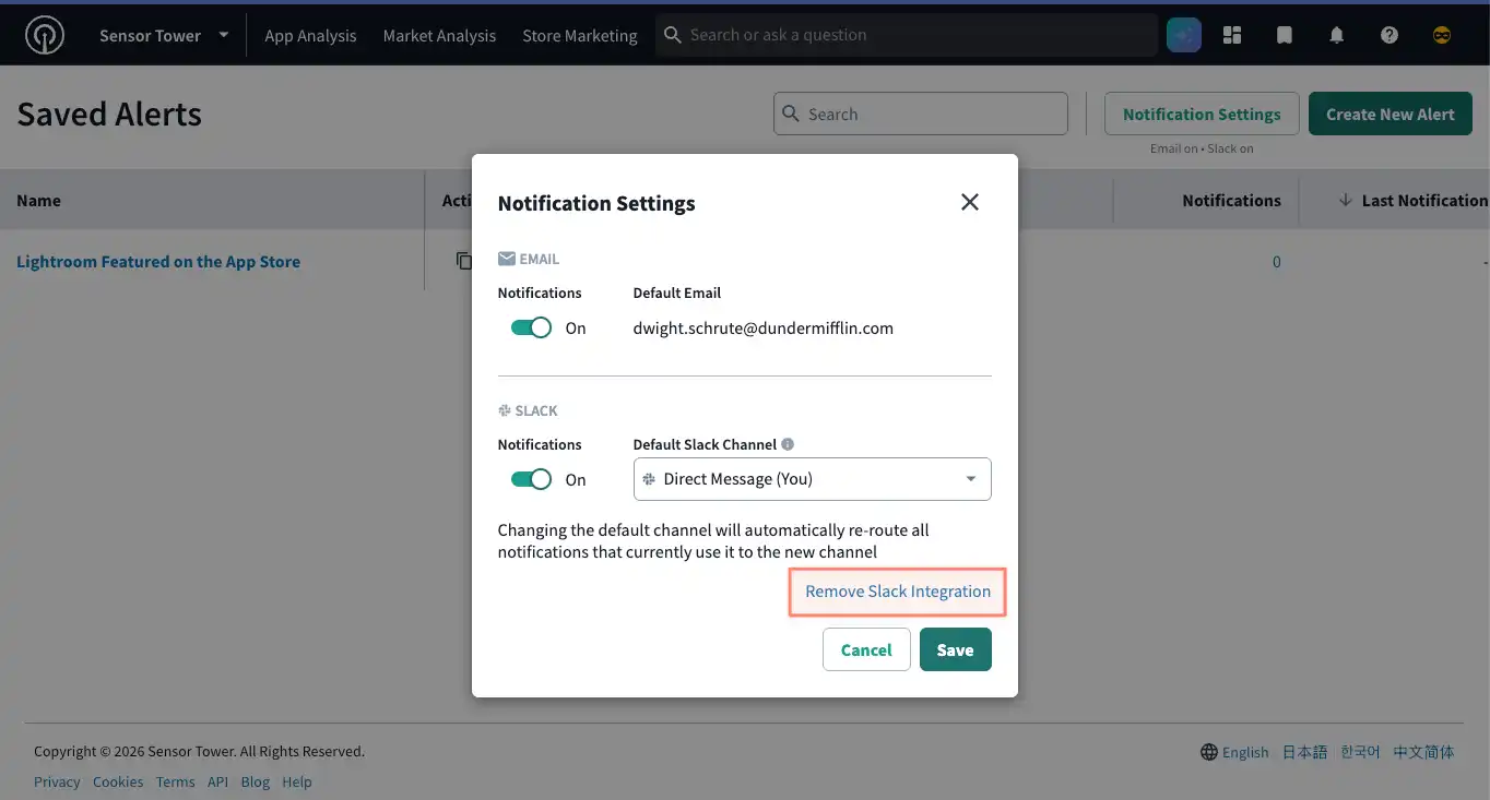 Remove Slack Integration