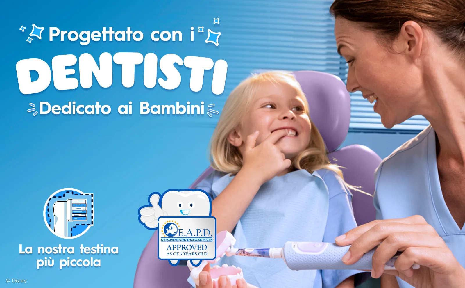 Oral-B Pro Kids Disney Frozen + 4 Testine di Ricambio Pro Kids Disney Frozen (bambini 3+) 