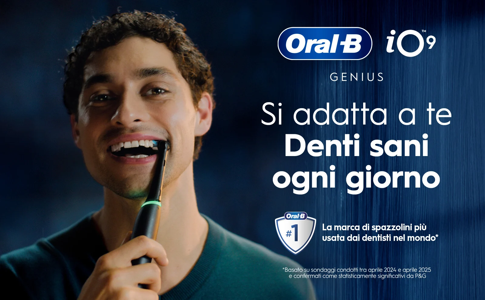 Spazzolino elettrico Oral-B iO9 Genius che si adatta all'utente per denti sani quotidiani. 