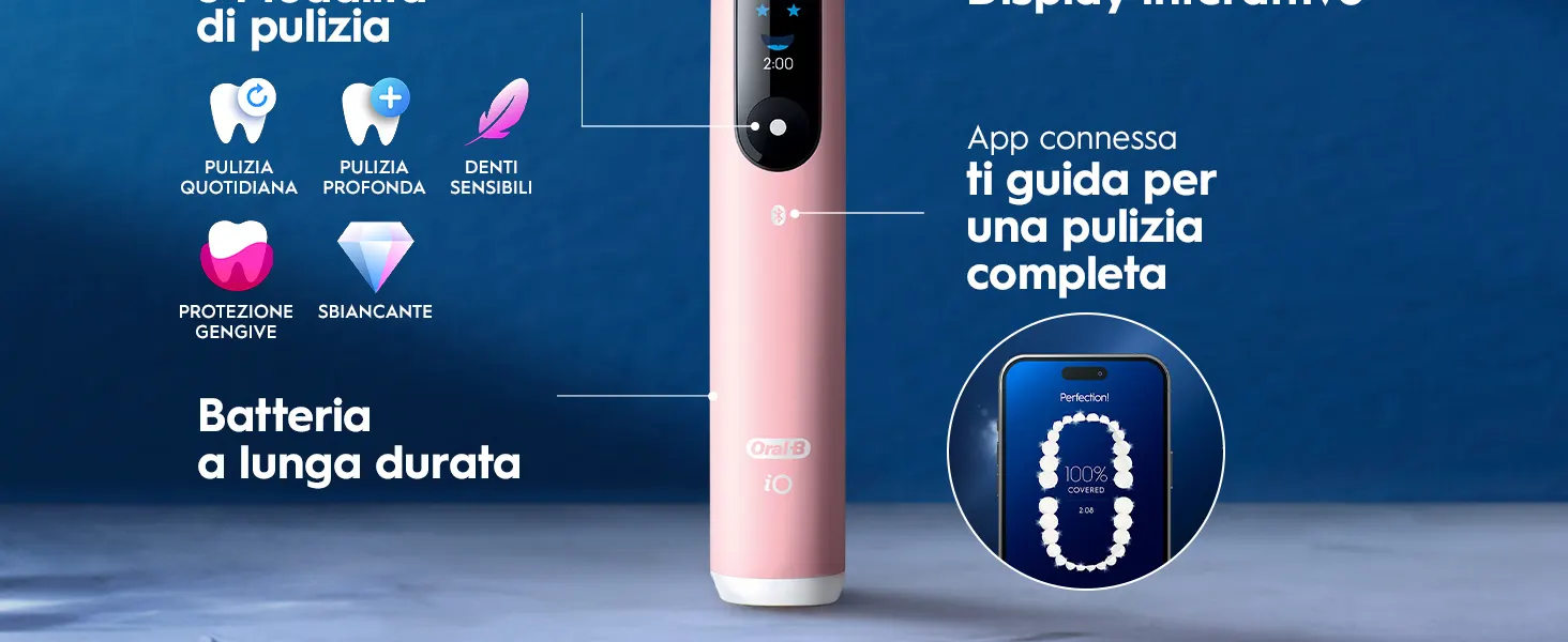 Spazzolino Oral-B elettrico con modalità pulizia, batteria duratura e app connessa 