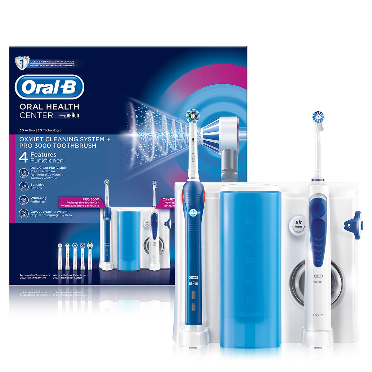 BRAUN / ORAL-B Oral-B COMBO DENTALE: PRO 2000 + OXYJET - Spazzolino  elettrico da denti + Idropulsore x3 bianco - Private Sport Shop