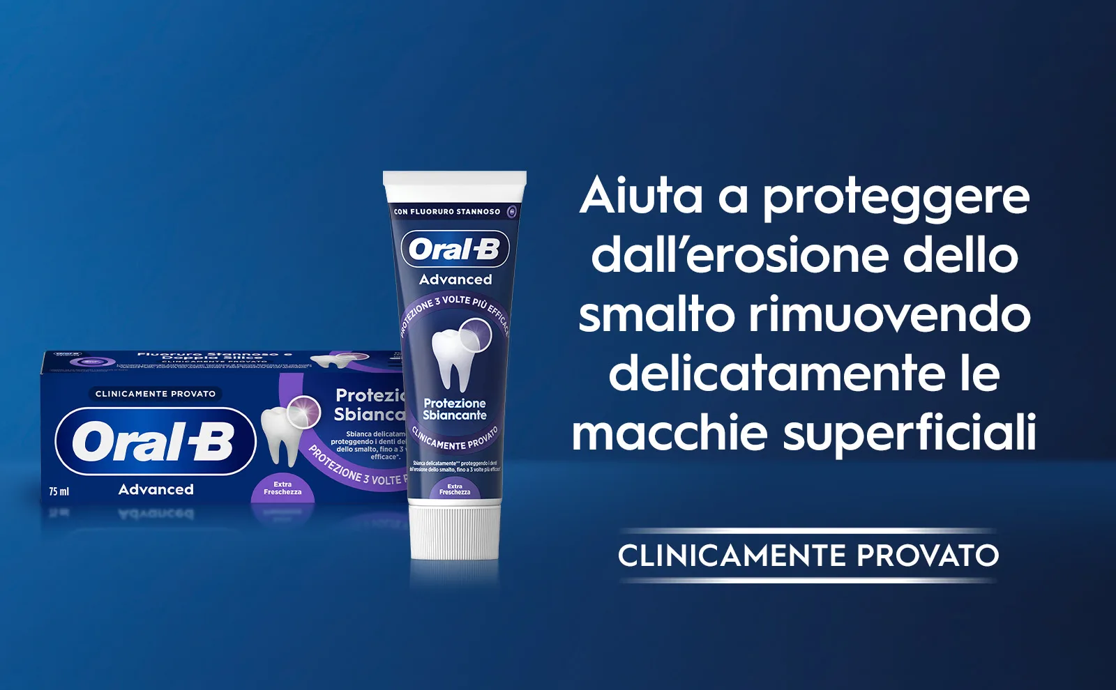 Oral-B Advanced Healthy Whitening removes surface stains & protects from enamel erosion.													 
