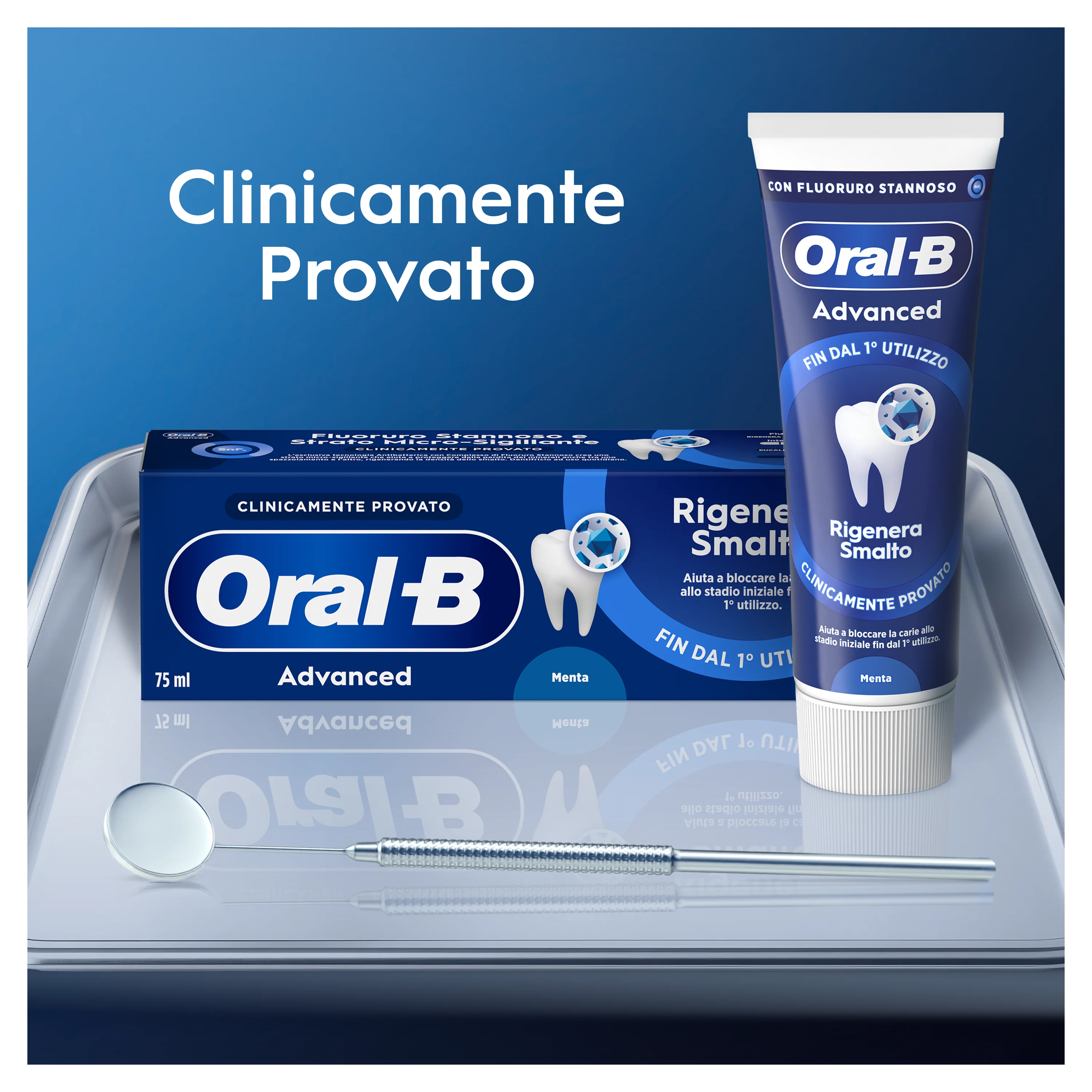 Oral-B Dentifricio Advanced Rigenera Smalto, Sapore Menta Piperita e Eucalipto - SI 