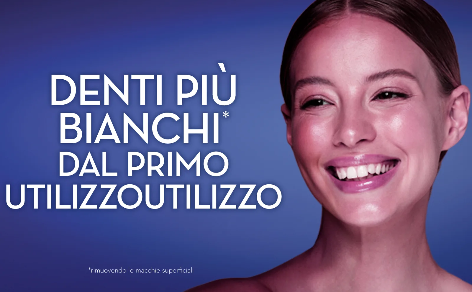 Una donna sorride perché sa che Oral-B sbianca il suo sorriso dopo il primo utilizzo. 