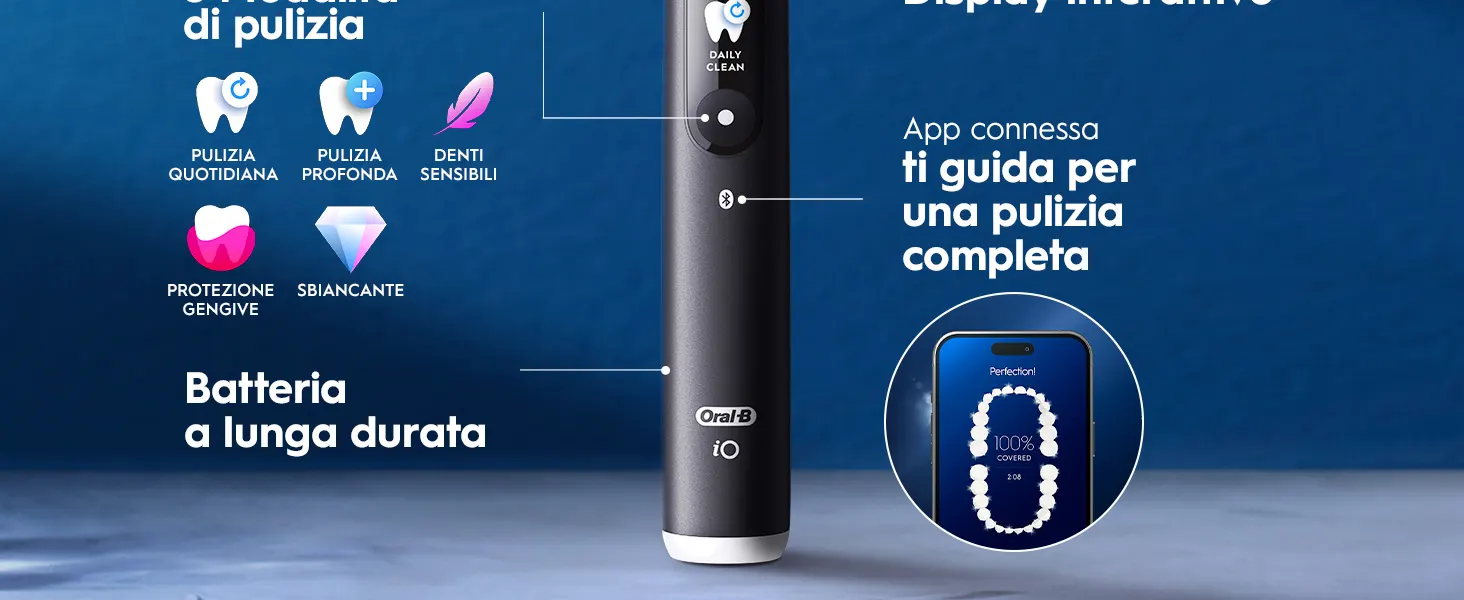 Spazzolino Oral-B elettrico con modalità pulizia, batteria duratura e app connessa 
