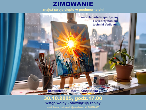 Grafika do karty: Zimowanie – znajdź swoje ciepło w pochmurne dni