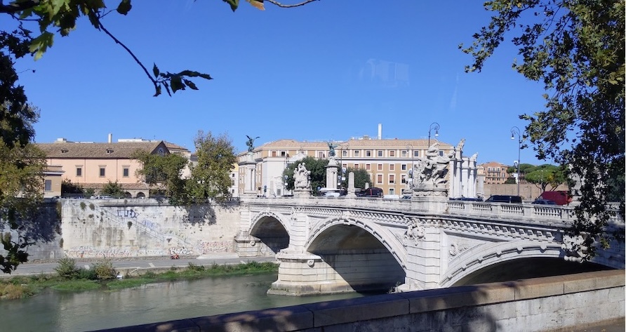 View of Vatican City from central Rome across the Tiber River.